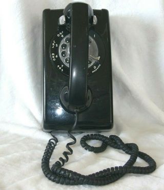 Vintage Bell System Western Electric Black Rotary Dial Wall Phone 1983