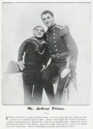 Top Vintage Us Ventriloquist Arthur Prince (& Jim) Signed Cut Album Page