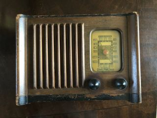 Vintage Emerson Radio And Phono Corp Radio W/ Handle Kilocycles Model 7bw - 179 - 2