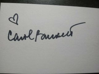 Carol Burnett Authentic Hand Signed Autograph 3x5 Index Card - Comic Legend