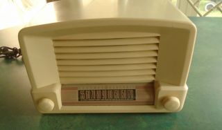 Vintage 1948 General Electric Ge Radio Model 114w - - Cream Color