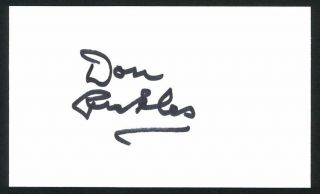 Don Rickles Legendary American Comedian & Actor Signed Auto 3x5 Index Card