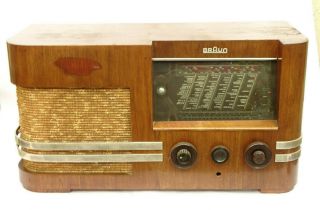 Rare Antique Braun 638 739 Gw German Tube Radio 1936/1937 Wwii Art Deco