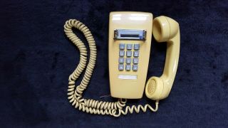 Western Electric Bell System Vintage Yellow Push Button 2554b Wall Phone