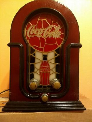 Coca - Cola Stained Glass Look Radio 2001.  Please See The Pictures