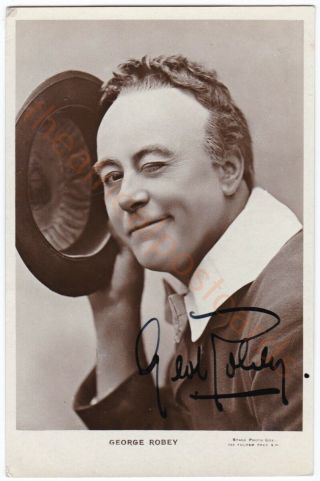 Music Hall Comedian George Robey.  Signed Postcard