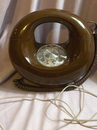 Vintage Western Electric Art Deco Donut Shaped Brown Rotary Phone