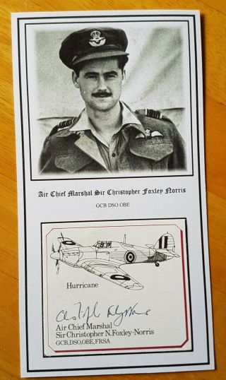 Wwii Raf Battle Of Britain Fighter Ace Christopher Foxley Norris Dso Obe Signed