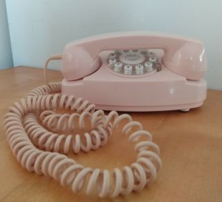 Crosley Cr - 59 Pink Princess Desk Phone Mock Rotary Push Button 50s Vintage Look