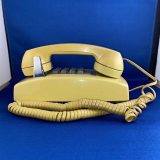 Vintage Western Electric Bell System Push Button Wall Phone - Yellow