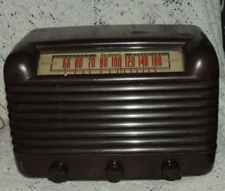 Vintage Sentinel Model 293 - 1 Am Tube Radio Deco Table Top Brown Finish