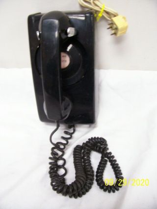 Vintage Black Western Electric Bell System 554 Rotary Wall Telephone F/s