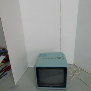 Retro Blue Vintage Quasar Portable Tv Model Wp2145xl Television,  Tv,  1985