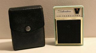 Vintage Sears Silvertone Ice Blue 6 Transistor Am Radio Model 2207
