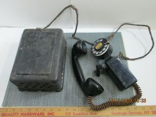 Vintage Antique Western Electric Bell System F1 Telephone And Ringer Box