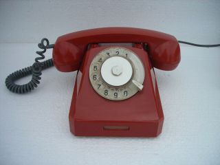 Rotary Dial Telephone Terracotta Soviet Ussr 1960s