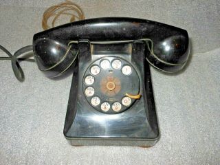 Vintage Bell Western Electric F1 Black Rotary Dial Desk Phone