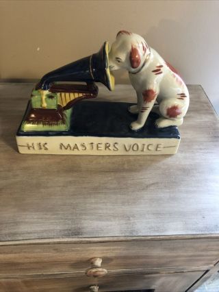 Staffordshire Rca Victor Nipper The Dog His Masters Voice Figurine Statue
