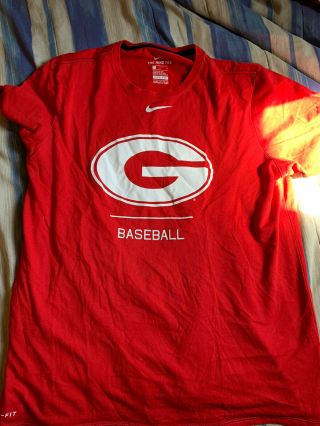 University Of Georgia Bulldogs Mens Nike Baseball Team Issue Shirt - Size Large