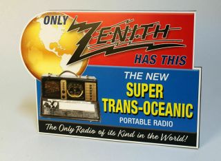 three Zenith Radio Stand up ad Signs Bomber Xmas Radio Service 2