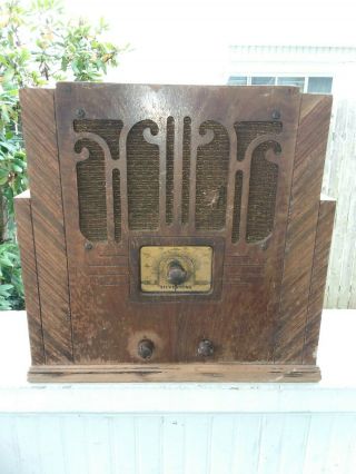 Antique Silvertone Tube Radio Large Size Tabletop Model 4604 4605 Battery