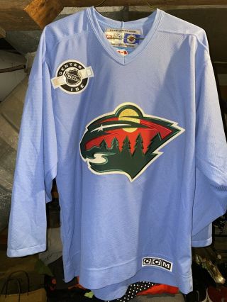 Ccm Minnesota Wild Hockey Jersey Center Ice Mens L Large Blue Nhl