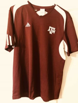 Men’s Adidas Texas A&m Aggies Short Sleeve Athletic Shirt Medium