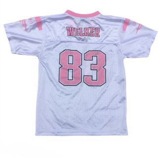 England Patriots Reebok Wes Welker Football Girls Pink/white Jersey 16 - Xl