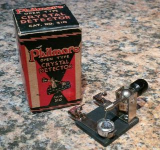 Vintage Philmore Open Type Crystal Detector No.  310 With Carton 1920s