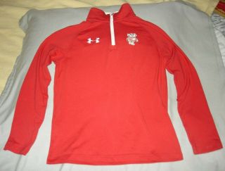 Wisconsin Badgers Long Sleeve Half Zip Pullover Shirt Under Armour Youth Size S