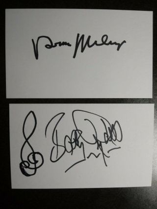 Bobby Rydell & Ronnie Milsap 2 Authentic Hand Signed 3x5 Index Card 