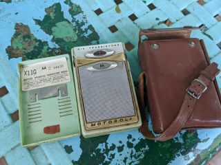 Motorola Model X11g 6 Transistor Am Radio Green Turquoise Vtg 1960 Rare Mcm Case