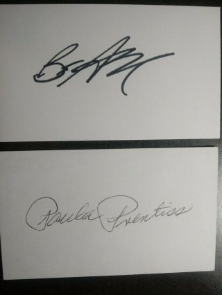 Beth Broderick & Paula Prentiss 2 Authentic Hand Signed 3x5 Index Card 