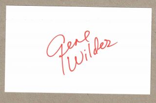 Gene Wilder American Actor Signed Autograph 3x5 Index Card Willy Wonka