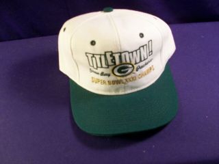 Green Bay Packers Titletown Hat White Green Adjustable Sb Xxxi 1997