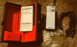 Sanyo Cadnica Transistor Radio 7c - 307 - Rechargeable - Non - Working?