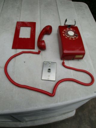 Terrific Red Rotary Wall Phone By Western Electric For Bell Systems
