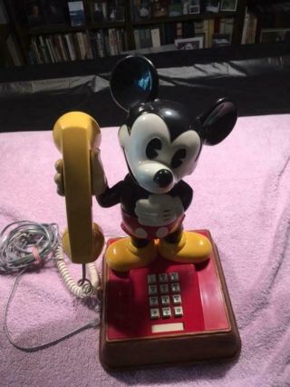 Mickey Mouse Tall Push Button Phone.  Pristine,  Barely & Been Stored.