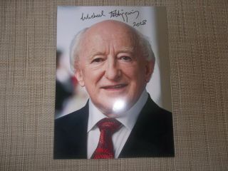 Michael D Higgins,  Irish President,  An Hand Signed 8 X 6 Photo