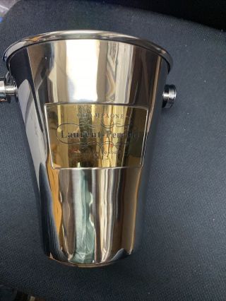 Champagne Ice Bucket Cooler Laurent Perrier Gold Plated Leather Handle