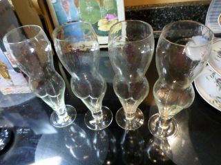 Vintage 1960’s Clear Naked Lady Beer Glasses.  Venus Beer Mugs Set Of 4.