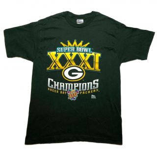 Vintage 1997 Green Bay Packers Bowl Xxxi Champions Shirt Sz Large Nfl