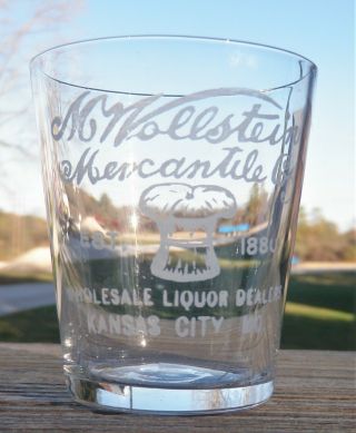Kansas City Mo,  M.  Wollstein Mercantile Co. ,  Pre Pro Shot Glass,  Bundle Of Wheat