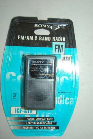 Sony Icf - S10 Am/fm Radio Old Stock Retail Clamshell Nos Nib Vtg