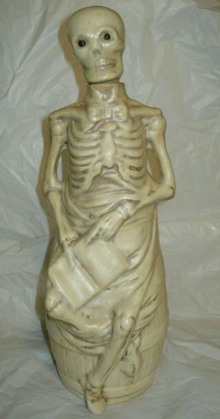 Rare Vintage Sceleton Porcelain Ceramic Decanter Bottle