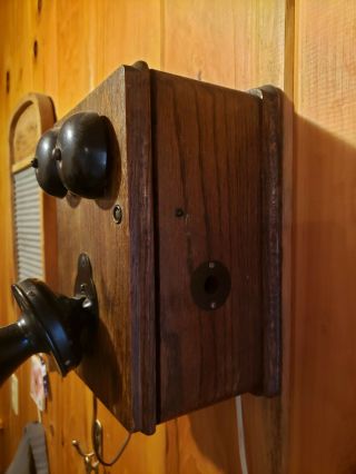 Vintage Oak Kellogg Telephone Phone Early 1900 ' s 3