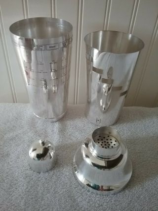 Vintage Sivlerplated Napier Dial A Drink Cocktail Shaker 15 Recipes