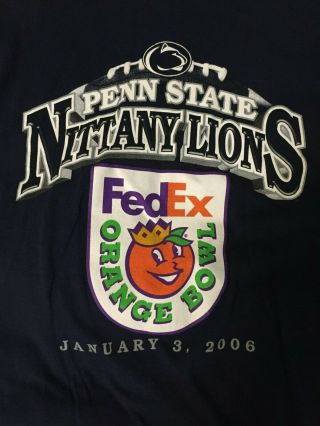2006 Orange Bowl Penn State Vs Florida State Blue T - Shirt Size Xl
