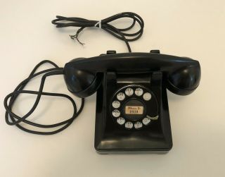 Vintage 1940s Western Electric 302g (6 - 47) Black Rotary Dial Desktop Phone
