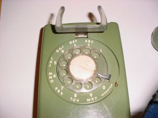 Vintage Rotary Dial Wall Phone Green ITT 2